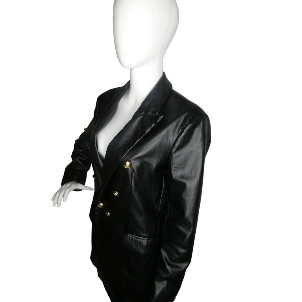 Truth Women's Faux Leather Jacket Black Size 10‎